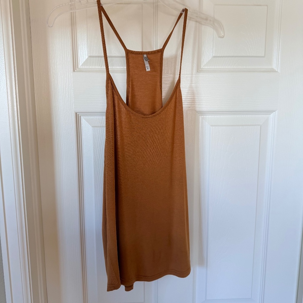 BKE core racerback spaghetti tank carob brown S
